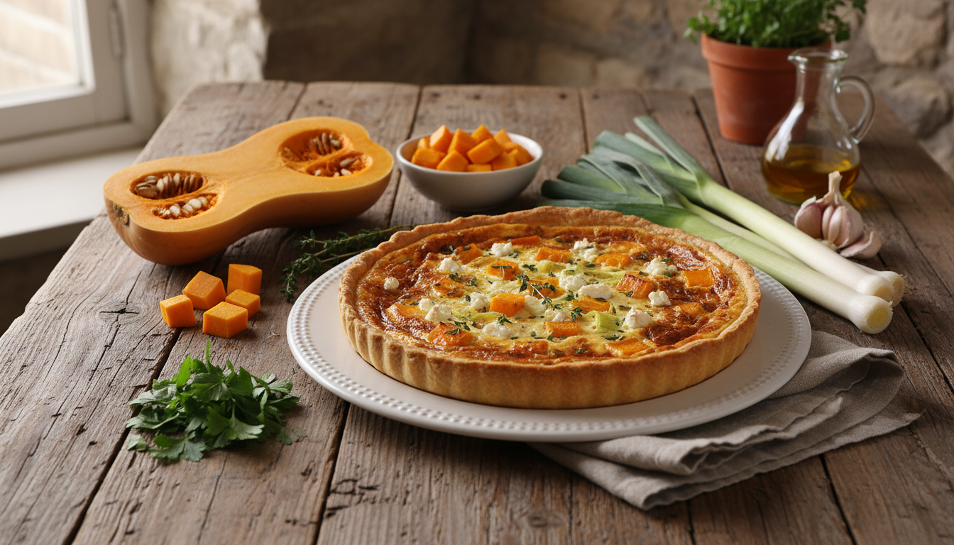 découvrez la quiche butternut-poireau, une recette savoureuse alliant douceur fondante et croustillant irrésistible, parfaite pour remplacer la viande et séduire tous les palais.