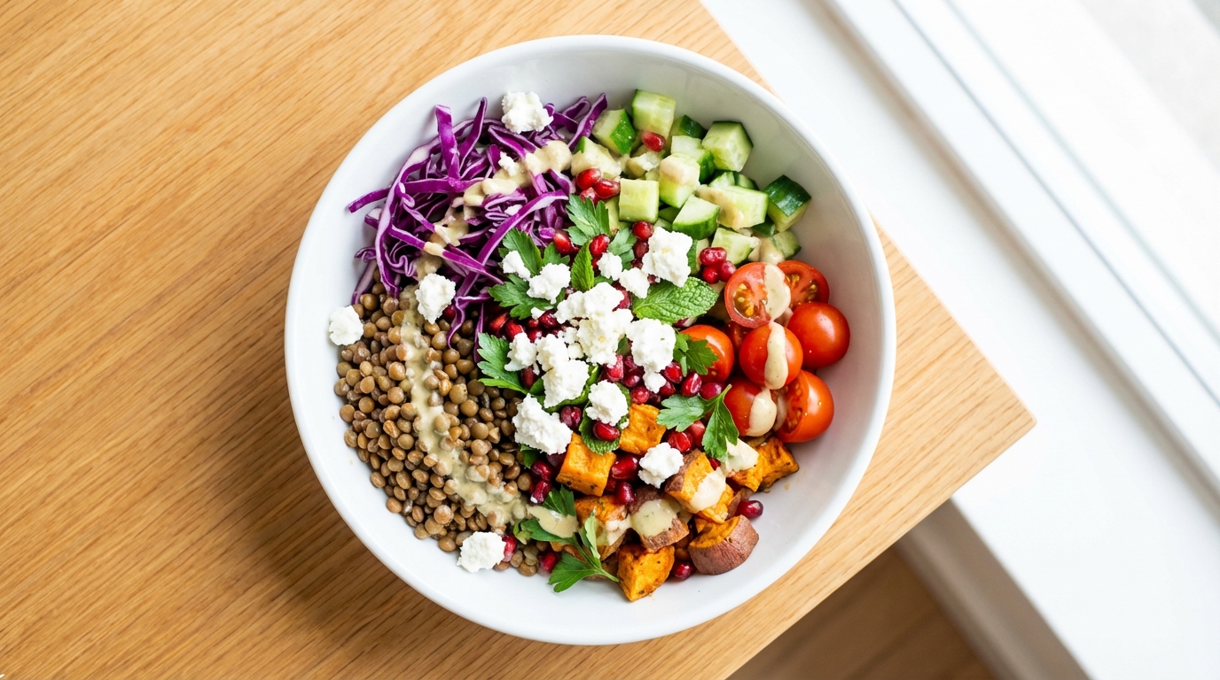 découvrez une recette gourmande alliant la fraîcheur croquante du chou rouge, la richesse des lentilles et la douceur fondante du chèvre, pour une salade saine et savoureuse.