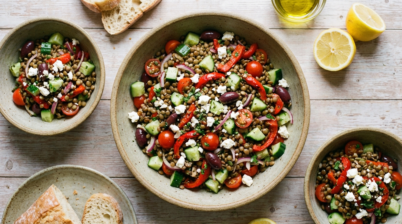 découvrez notre recette de salade de lentilles et fromage, une alliance gourmande qui ravira vos papilles avec des saveurs équilibrées et une touche de fraîcheur.