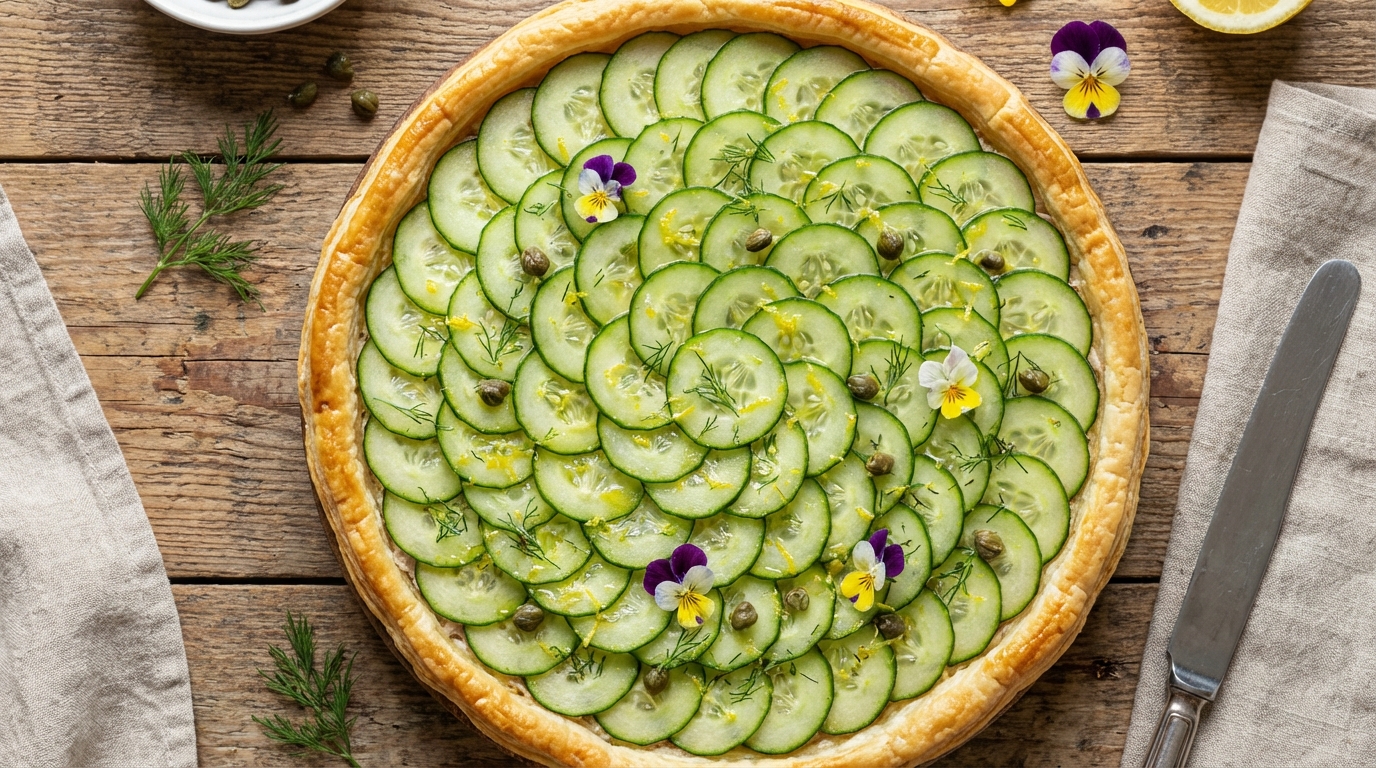 découvrez notre recette facile et délicieuse de tarte fraîche au concombre et thon, parfaite pour une entrée légère et savoureuse qui séduira vos invités.