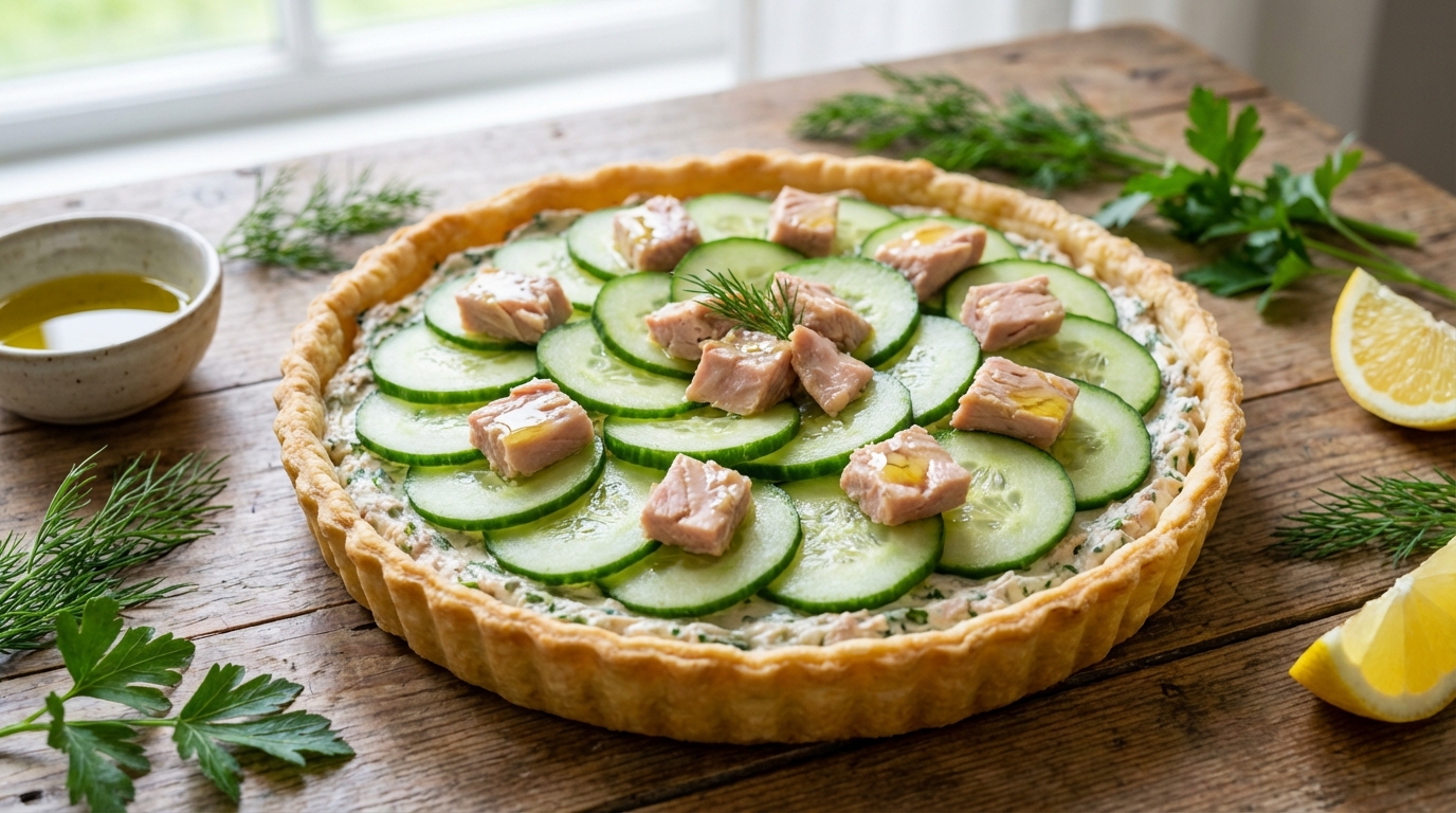 découvrez notre recette facile et délicieuse de tarte fraîche au concombre et thon, parfaite pour un repas léger et savoureux en toutes saisons.