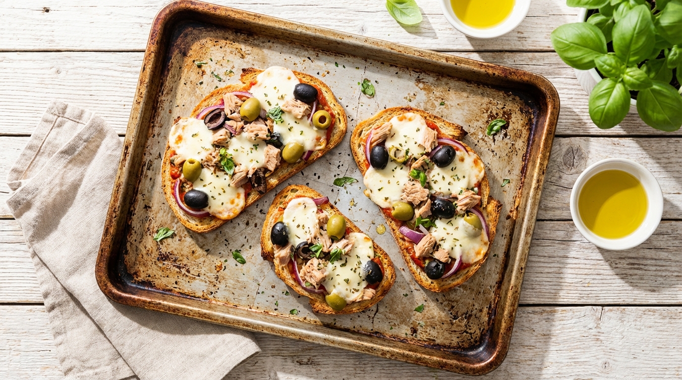 découvrez notre recette facile et rapide de toast pizza express au thon, légère et sans gluten, parfaite pour un repas savoureux et sain.