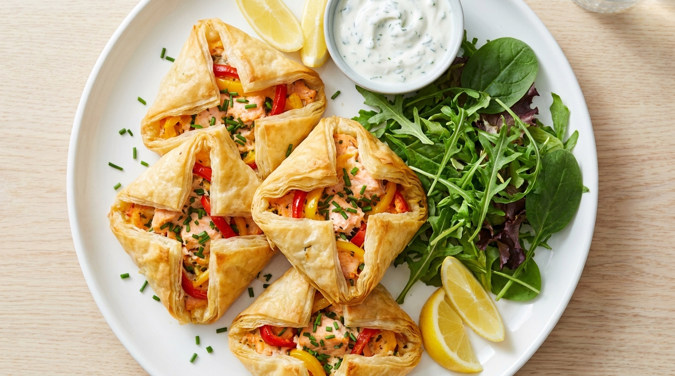 découvrez notre recette minceur de bricks légères au saumon, poivron et ciboulette, simple à préparer et pleine de saveurs pour un repas sain et gourmand.