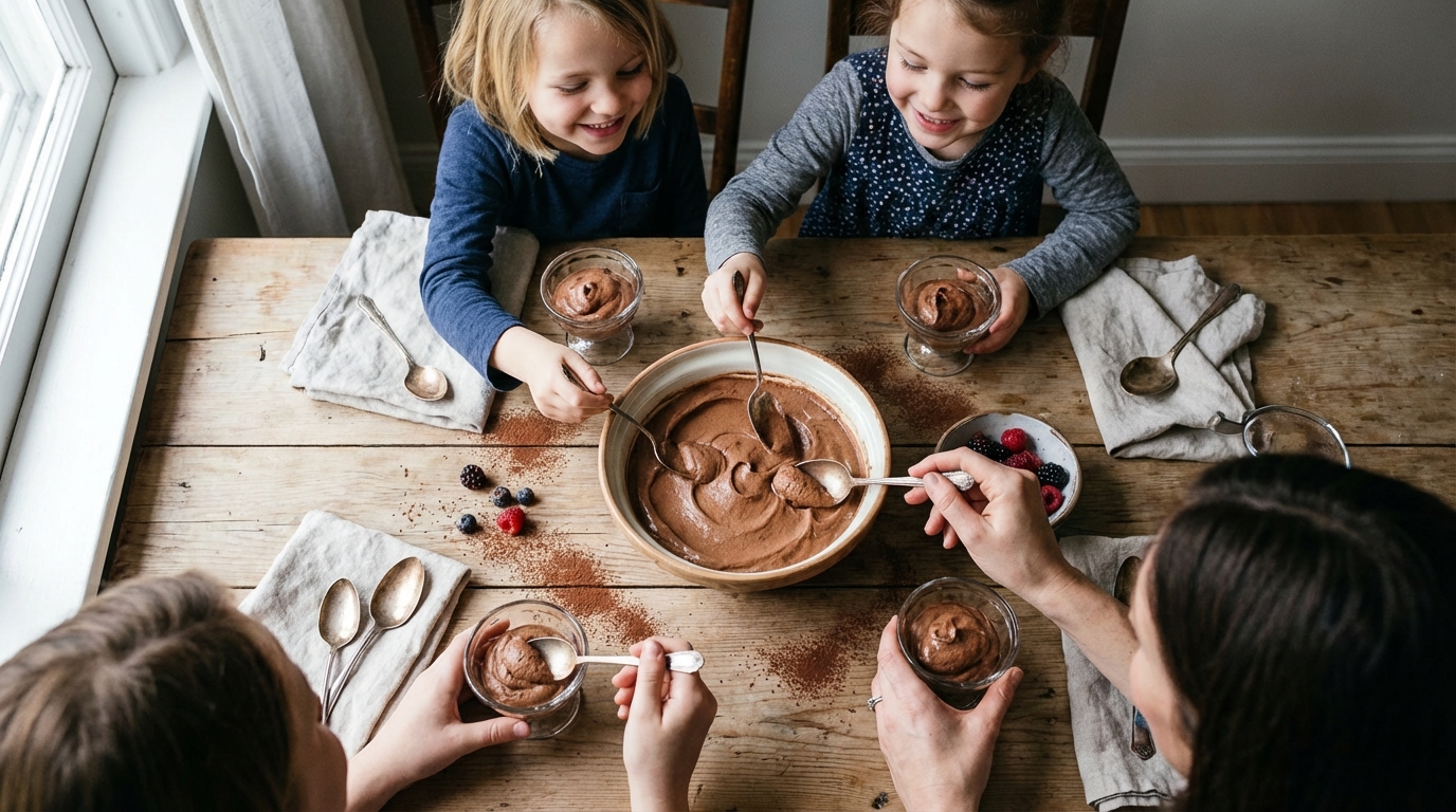 découvrez comment préparer une mousse au chocolat légère et facile en famille avec délice gourmand. une recette ludique et savoureuse pour cuisiner avec vos enfants et partager un moment gourmand.