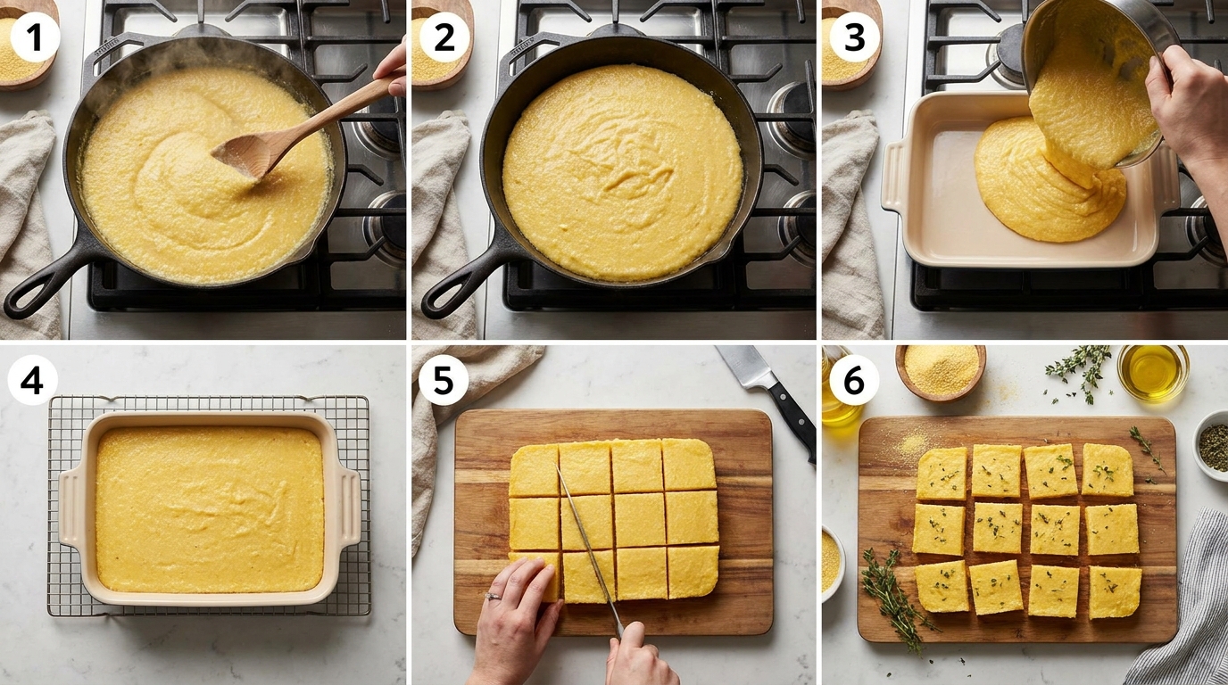 découvrez nos toasts de polenta fondante au fromage, rehaussés par le goût épicé du chorizo, pour un délice croustillant et savoureux à partager.