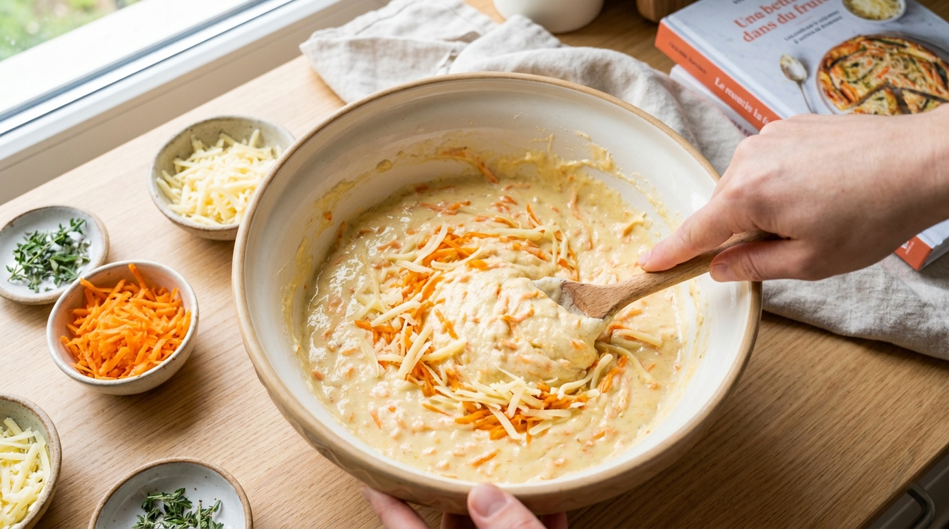 découvrez notre recette gourmande de cake moelleux aux carottes, relevé par la moutarde piquante et le fromage fondant, un délice salé parfait pour toutes vos occasions.