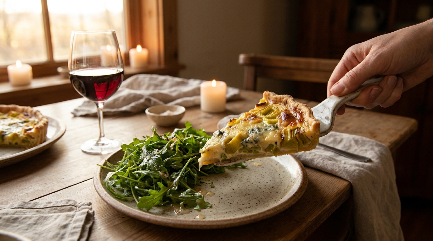 découvrez notre recette de tarte aux poireaux fondants et au fromage bleu savoureux, parfaite pour un repas gourmand et raffiné.