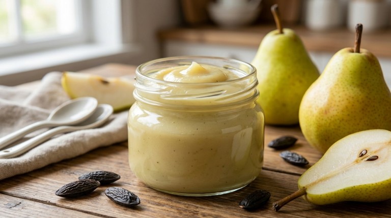 découvrez une délicieuse tartinade légère à la poire, subtilement infusée à la fève tonka, pour une explosion de saveurs raffinées et gourmandes.
