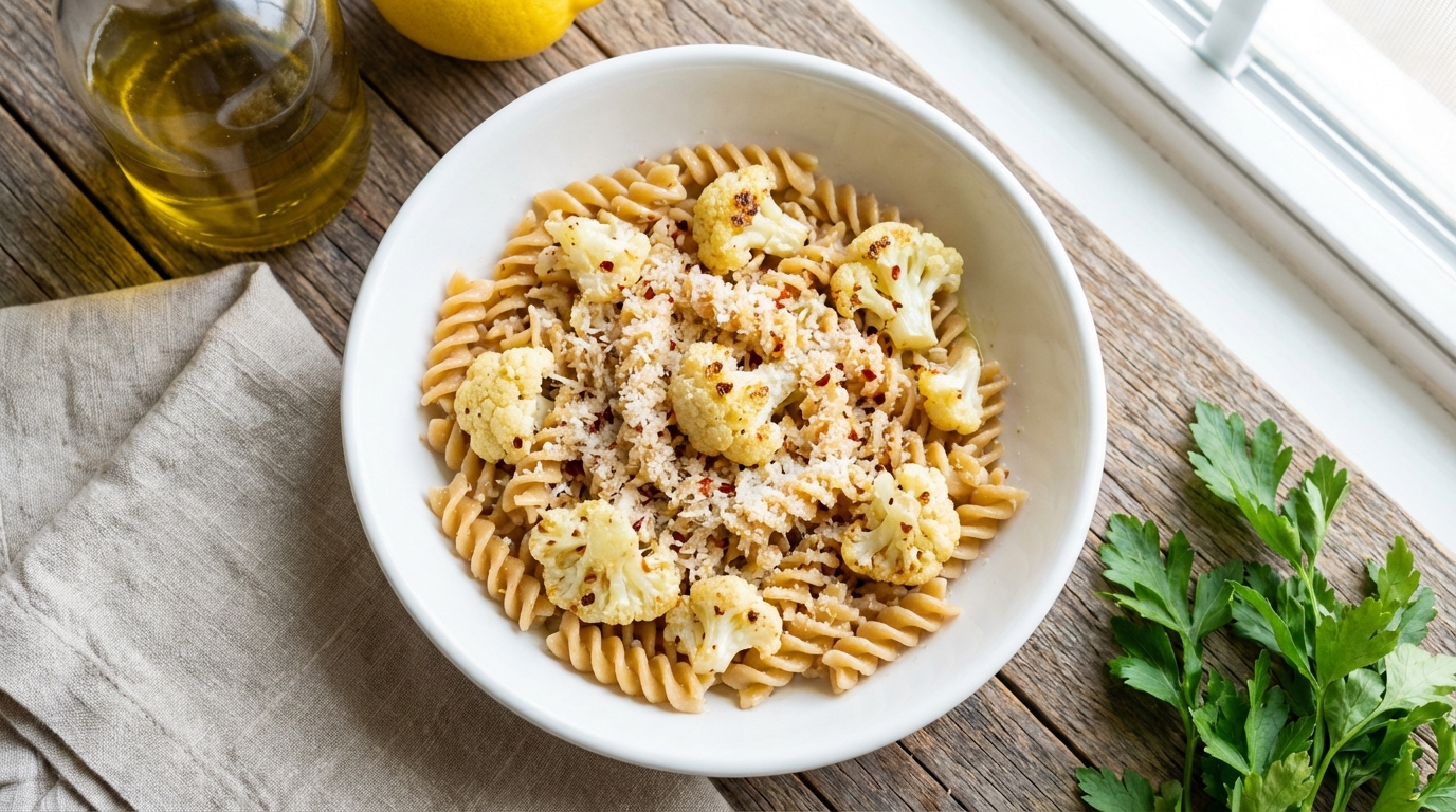 découvrez une recette légère et savoureuse de pâtes complètes au chou-fleur, idéale pour garder la ligne tout en vous régalant. facile à préparer et bonne pour la santé !
