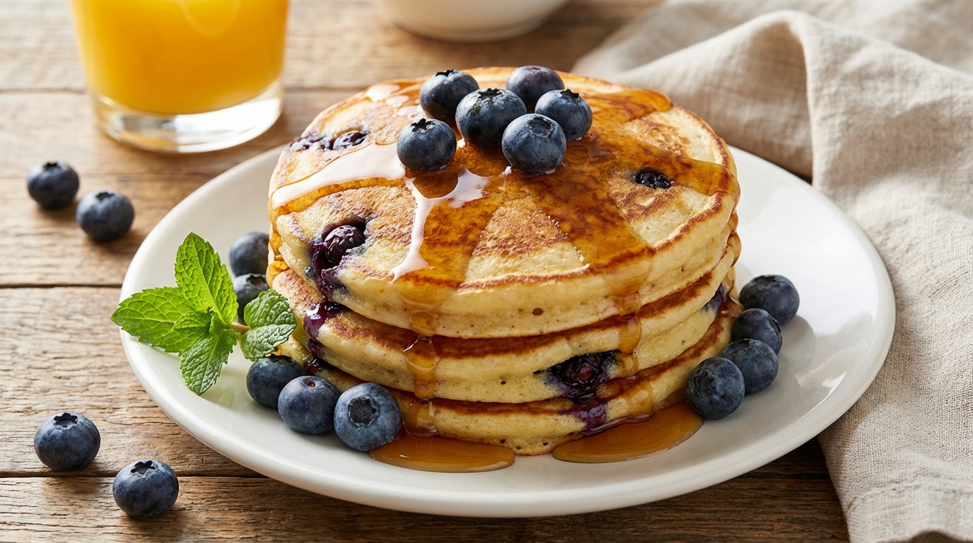 découvrez notre recette detox de délicieux pancakes aux myrtilles, parfaits pour bien démarrer la journée avec fraîcheur et gourmandise.