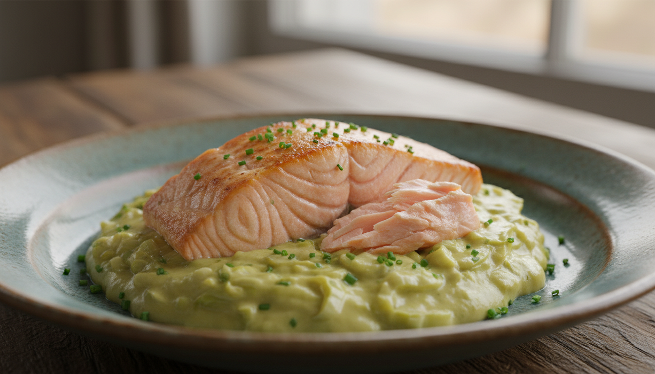 découvrez nos astuces pour réussir une fondue de poireaux tendre et un pavé de saumon délicatement nacré grâce à une cuisson douce et savoureuse.