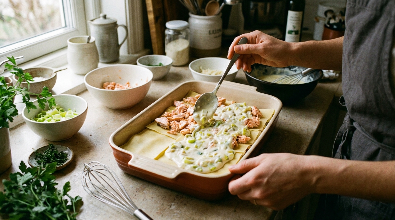 découvrez notre recette de lasagnes gourmandes au saumon, poireaux fondants et fromage frais pour une explosion de saveurs délicates et réconfortantes.
