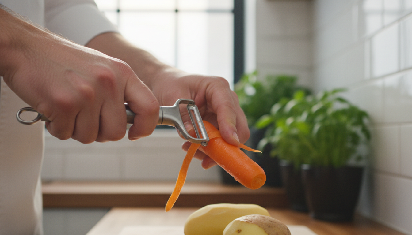 découvrez la technique réversible des chefs pour maîtriser l'art de l'épluchage et révolutionner l'utilisation de votre économe avec efficacité et précision.