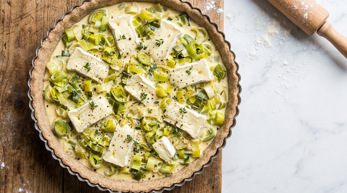 découvrez notre recette de quiche légère aux poireaux et brie, une alliance parfaite entre saveurs gourmandes et équilibre nutritionnel pour un repas sain et délicieux.