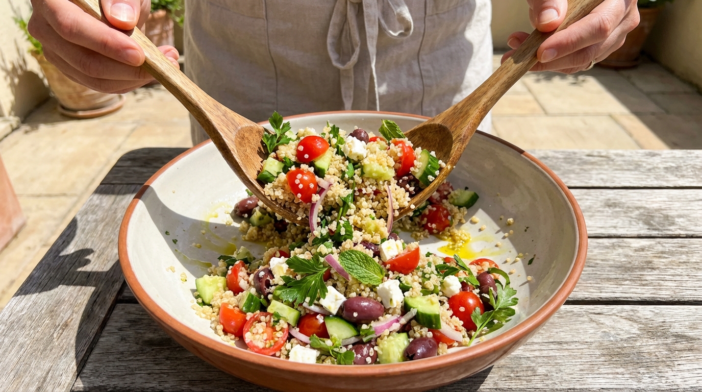 découvrez une recette savoureuse et saine de quinoa coloré aux légumes croquants et fromage frais, parfaite pour un repas léger et gourmand rempli de couleurs et de fraîcheur.