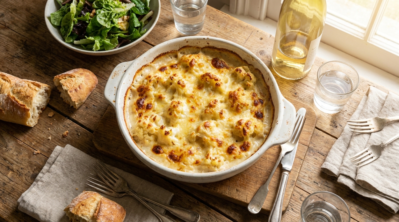 découvrez notre recette de chou-fleur gratiné à la béchamel légère, une revisite savoureuse du classique familial alliant tradition et légèreté pour le plaisir de tous.
