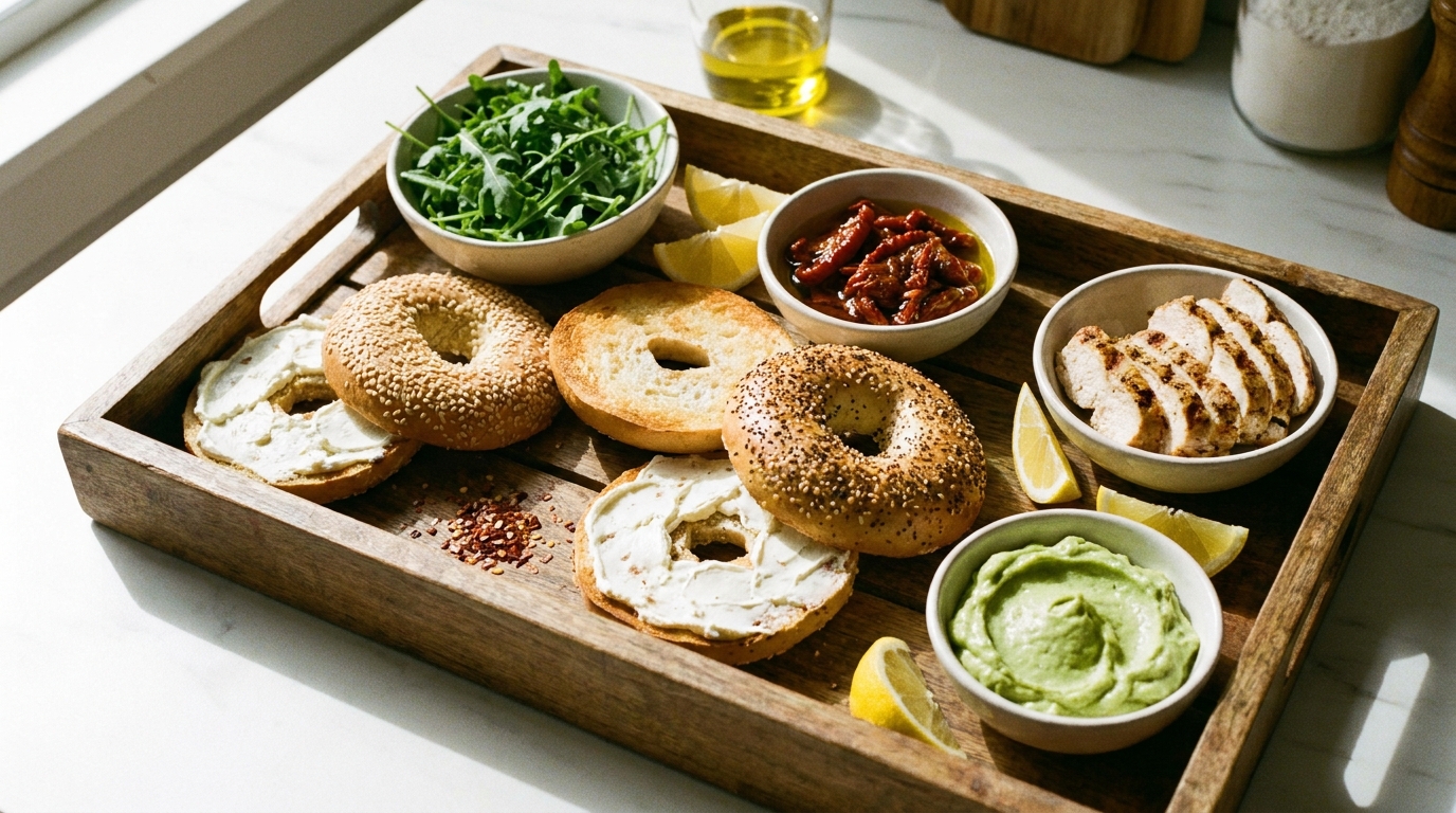 savourez un bagel unique au poulet, avocat et fromage de chèvre, une recette gourmande et facile à réaliser pour un repas délicieux et original.