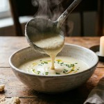 découvrez la douceur légère et onctueuse du velouté de chou-fleur au mascarpone, une délicatesse parfaite pour réchauffer vos papilles avec finesse.