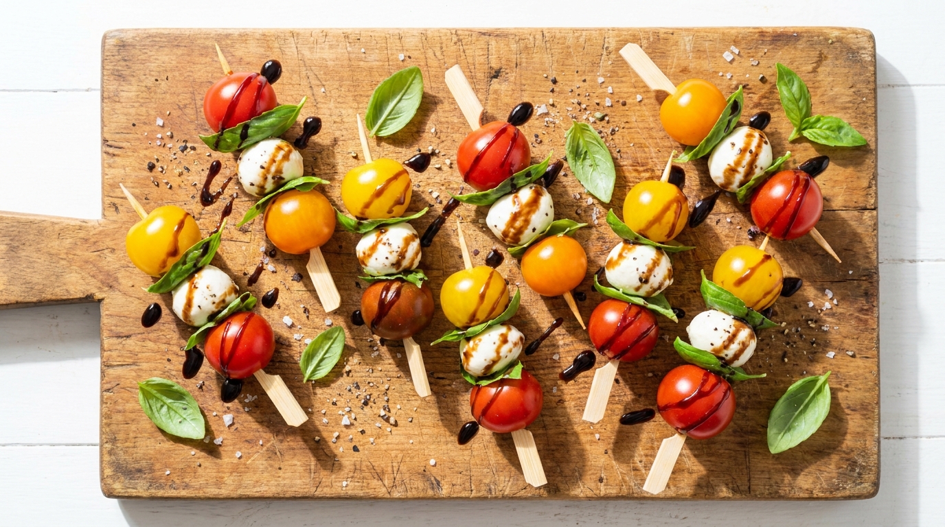 découvrez nos délices légétoilés : des bouchées fraîches et savoureuses à base de mozzarella fondante et de tomates cerises juteuses, parfaites pour un apéritif léger et gourmand.