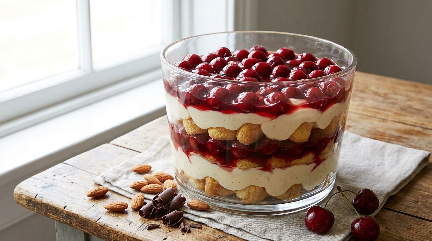 découvrez notre recette gourmande de trifle aux cerises en sirop léger, un dessert fruité et délicieux parfait pour toutes les occasions.