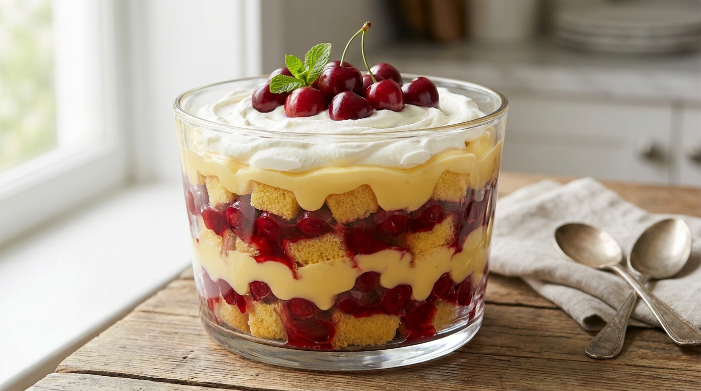 découvrez une recette gourmande et facile de trifle aux cerises en sirop léger, un dessert fruité et rafraîchissant parfait pour toutes les occasions.