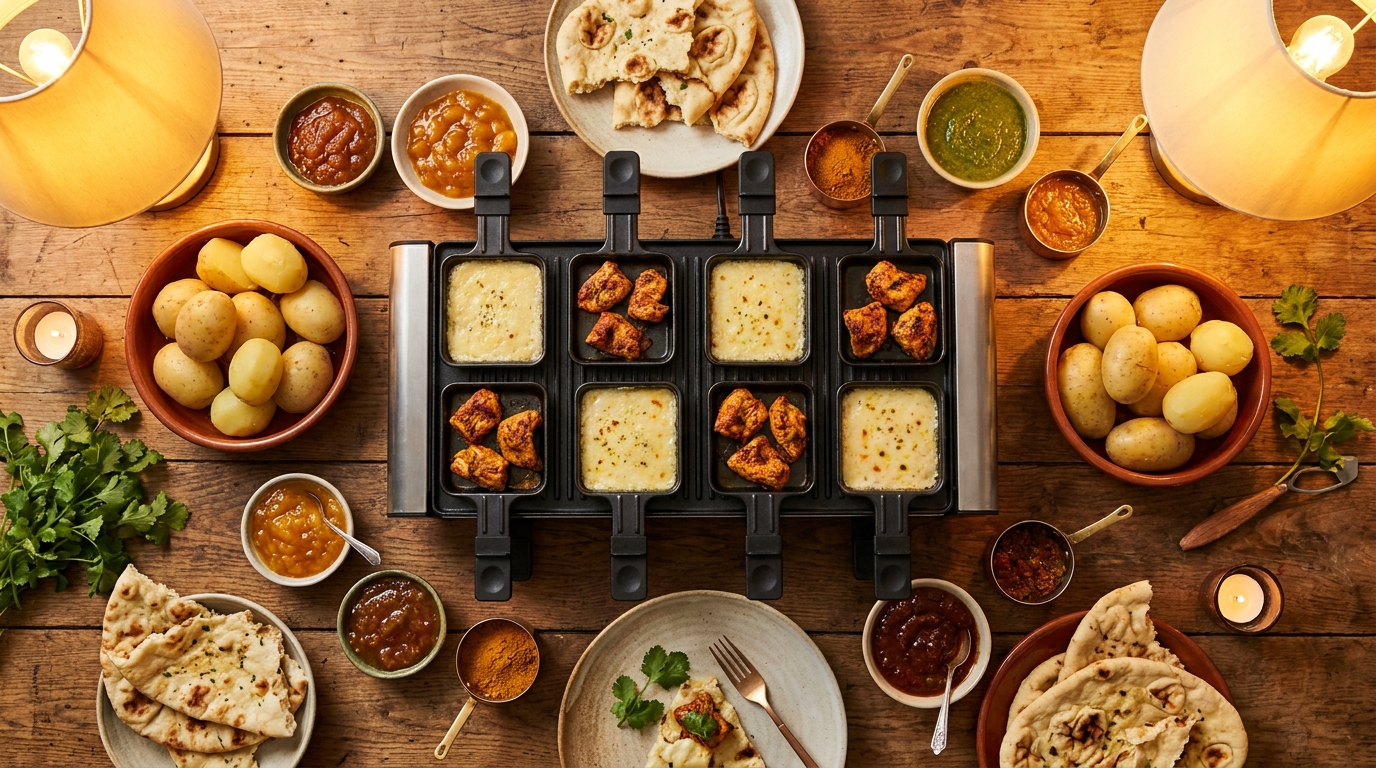 découvrez notre recette de raclette au poulet façon indienne, alliant la richesse des épices et la convivialité d'un plat traditionnel. une explosion de saveurs qui ravira vos papilles !