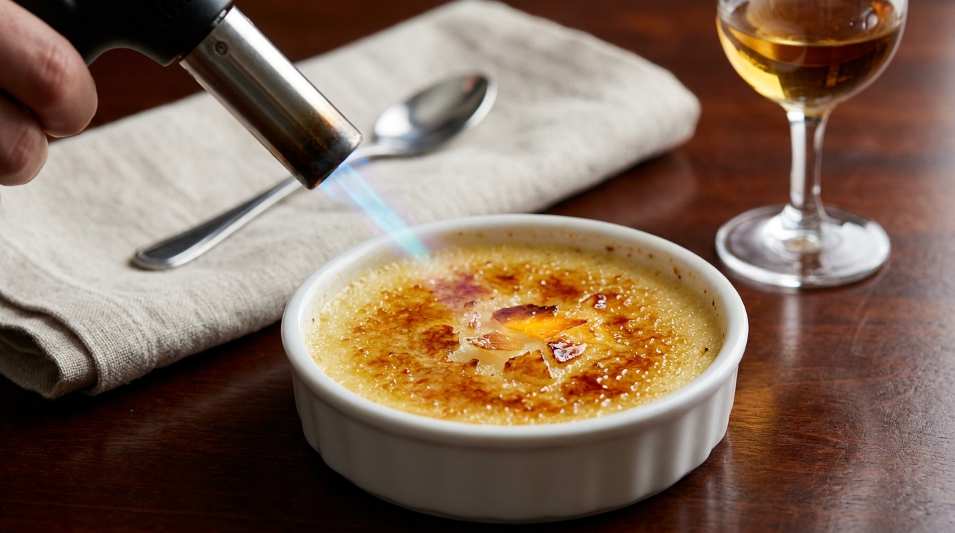 découvrez une recette simple et gourmande de crème brûlée légère à l'amande et à la vanille, parfaite pour un dessert savoureux et raffiné.