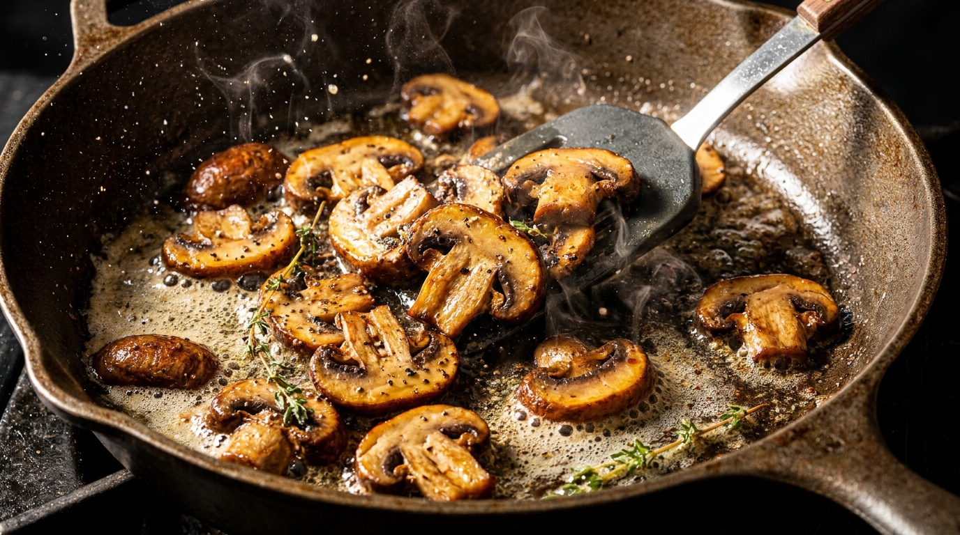 savourez une délicieuse omelette gourmande préparée avec des champignons frais et du fromage onctueux, parfaite pour un repas rapide et savoureux.