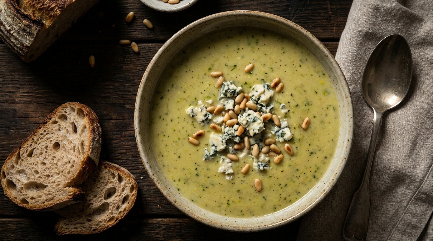 découvrez une recette simple et gourmande de soupe onctueuse aux courgettes et au bleu d’auvergne, parfaite pour un repas savoureux et réconfortant.
