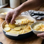 savourez une tourte gourmande au fromage fondant et pommes de terre, une recette facile et délicieuse qui ravira vos papilles à chaque bouchée.