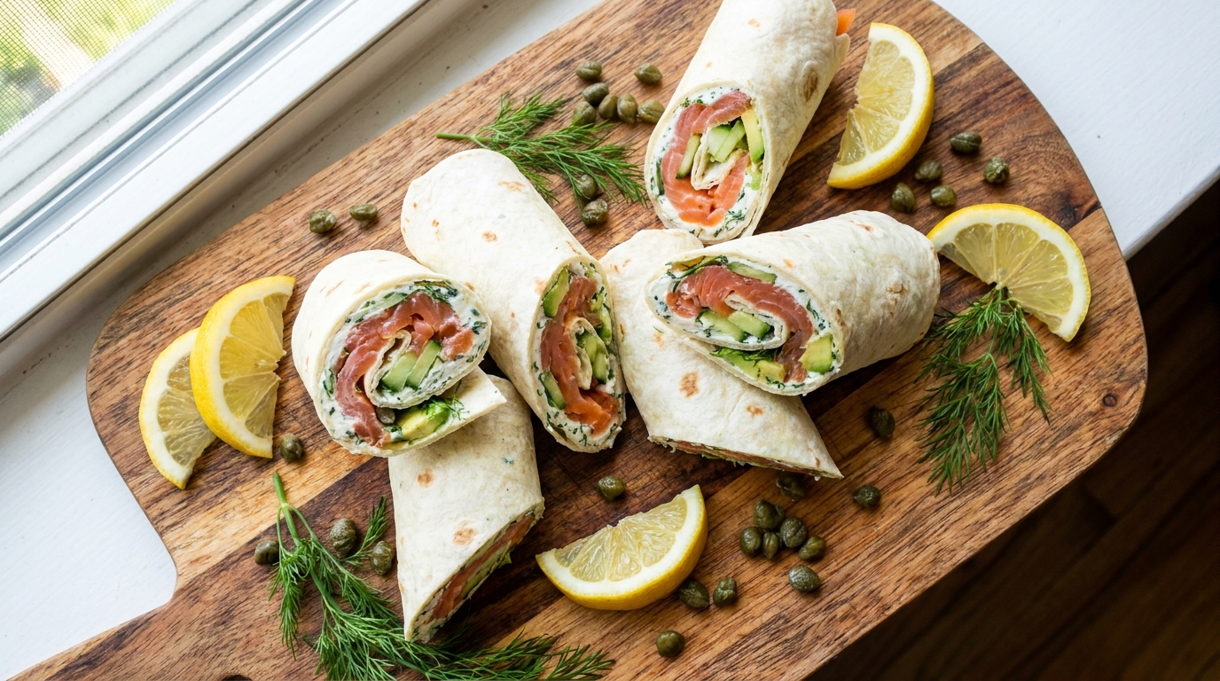 découvrez notre recette savoureuse de wraps au coulommiers et saumon, parfaite pour un repas gourmand et facile à préparer.