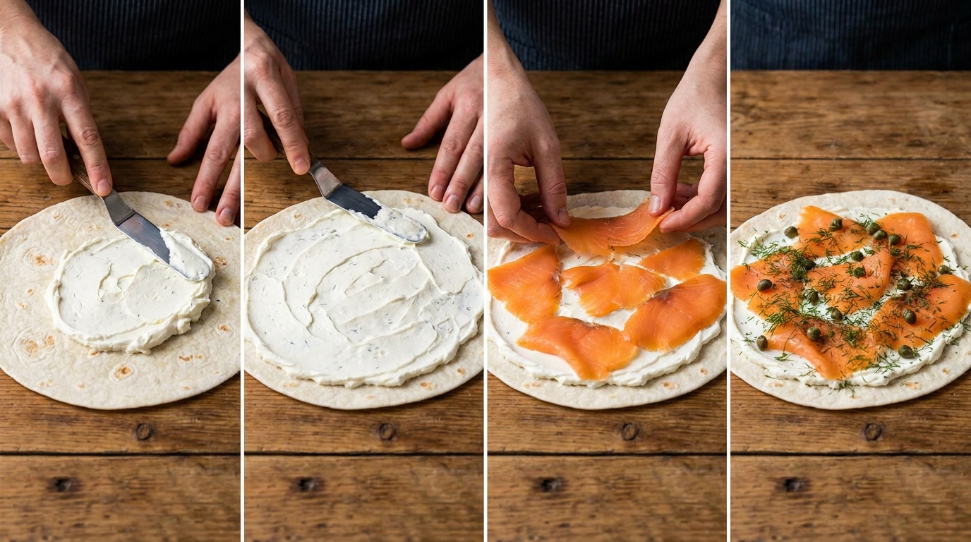 découvrez notre recette savoureuse de wraps au coulommiers et saumon, parfaite pour un repas gourmand et facile à préparer.
