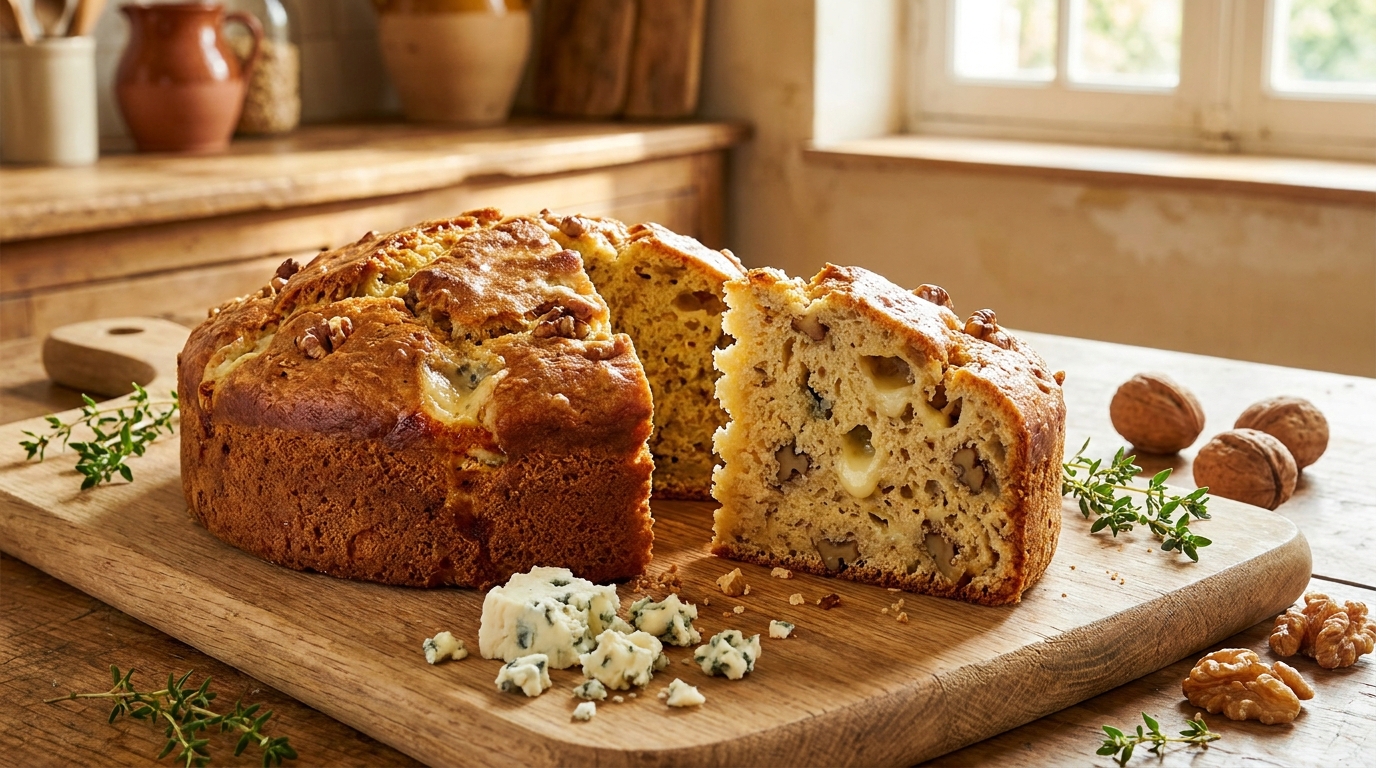 découvrez notre recette simple et gourmande de cake moelleux au roquefort et aux noix, parfait pour un apéritif savoureux ou un repas convivial.