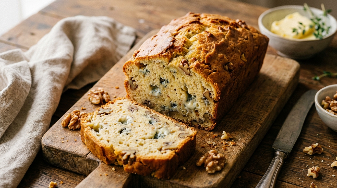 découvrez notre recette simple et gourmande de cake moelleux au roquefort et aux noix, parfait pour un apéritif savoureux ou un repas convivial.