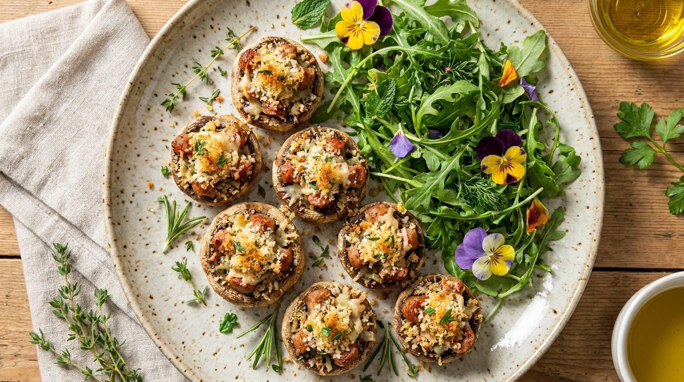 découvrez notre recette savoureuse de champignons farcis au poireau et fromage, facile à préparer pour un délicieux repas gourmand.