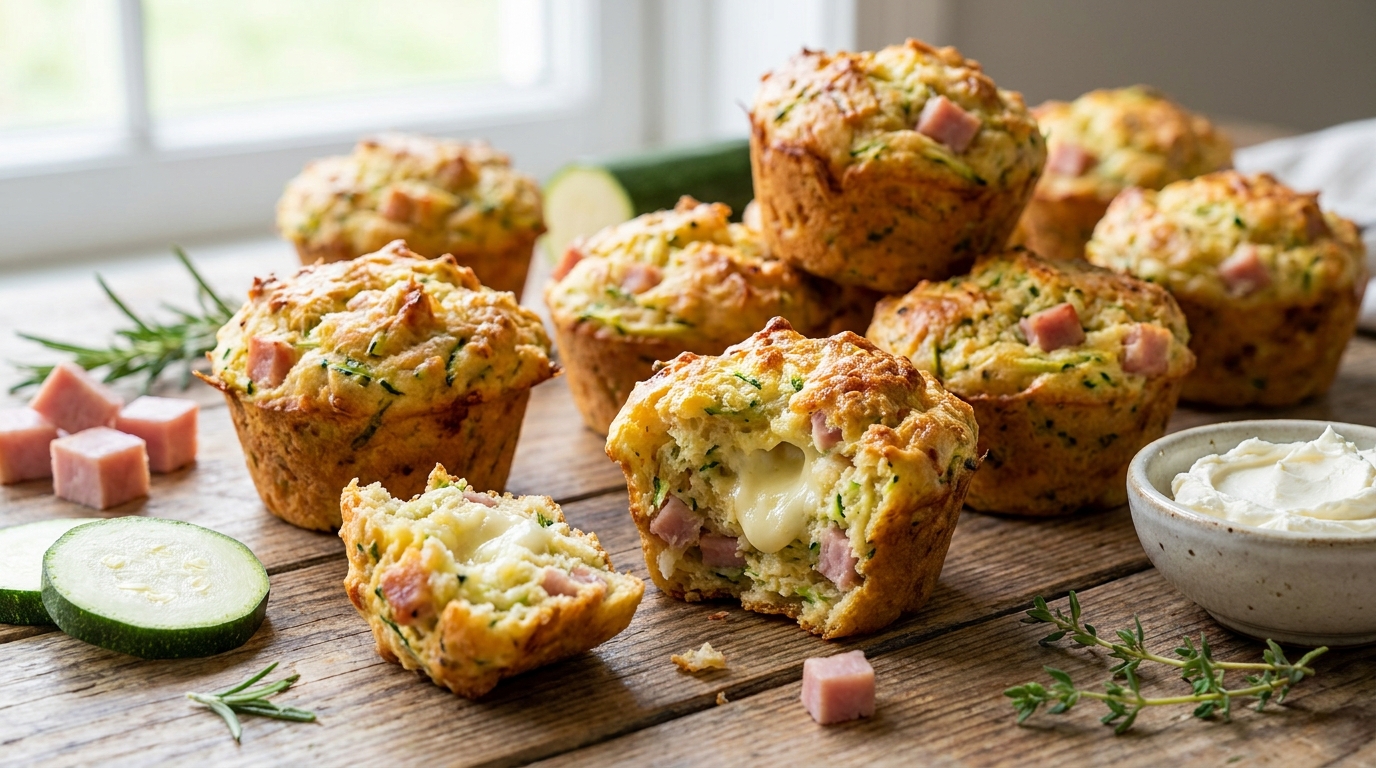 découvrez la recette gourmande des muffins salés aux courgettes, jambon et fromage frais, parfaits pour un apéritif savoureux ou un encas original. faciles à préparer et délicieux à déguster !