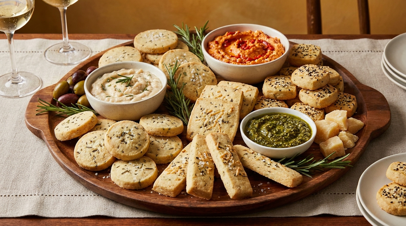 découvrez une recette facile et savoureuse de sablés apéritifs au parmesan et romarin, parfaits pour épater vos invités lors de vos prochaines réceptions.