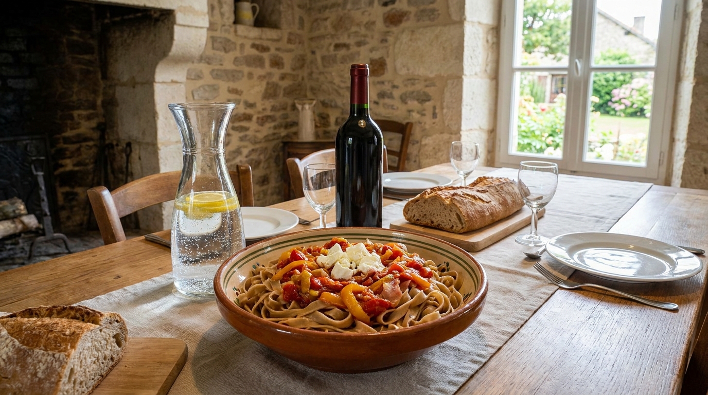 découvrez notre recette de tagliatelles légères à la basquaise, alliant goût gourmand et bienfaits nutritionnels pour un repas sain et savoureux.
