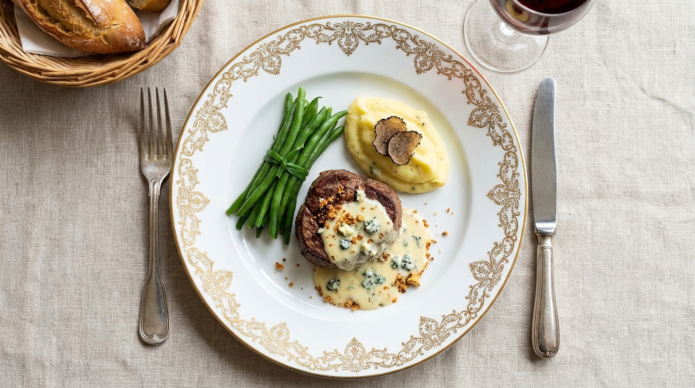 découvrez la recette des tournedos au bleu, un plat savoureux accompagné d'une sauce fromagère onctueuse pour un repas gourmand et raffiné.