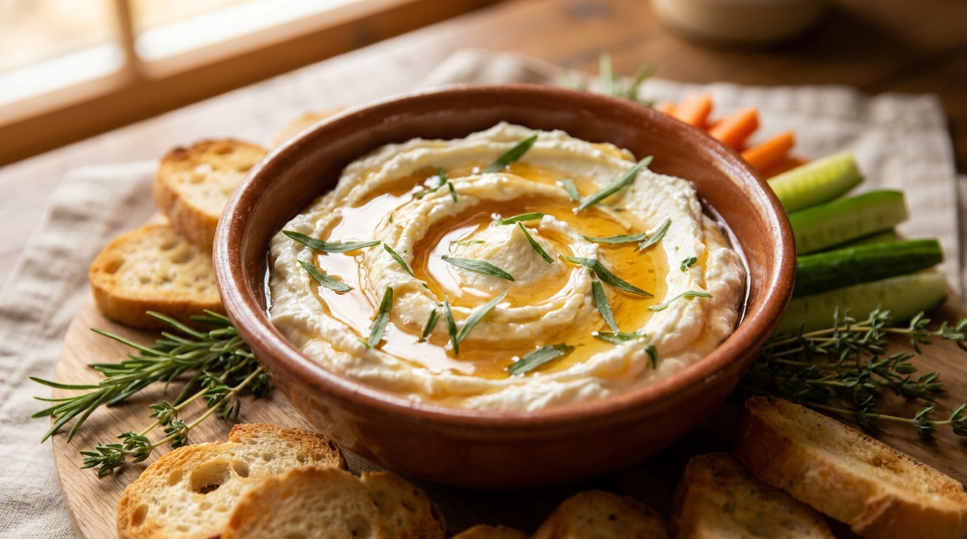 découvrez notre recette facile et gourmande de dip au fromage de chèvre, miel et estragon, parfaite pour sublimer vos apéritifs entre amis.