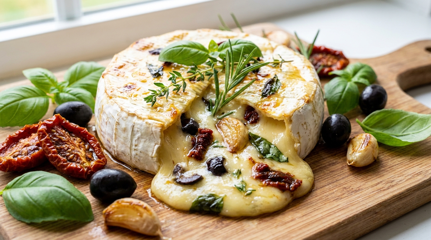 découvrez le délice du sud : un brie fondant, généreusement farci aux saveurs ensoleillées de la méditerranée, pour un voyage gustatif unique et raffiné.