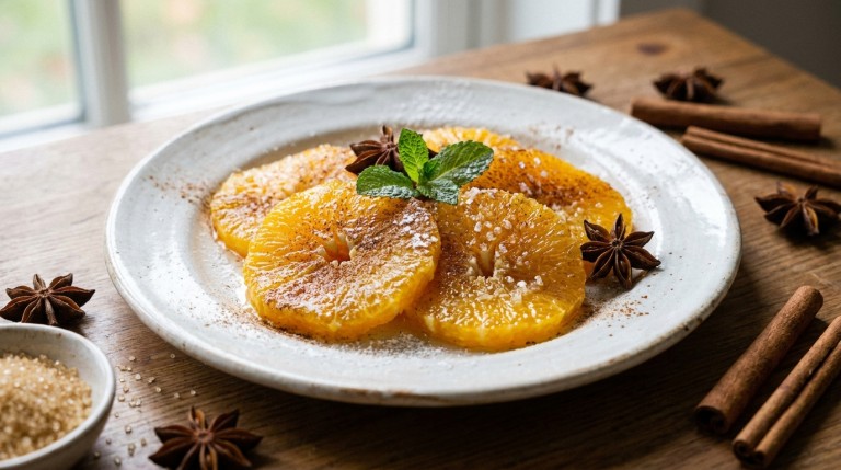 découvrez une recette gourmande et simplissime de délice léger aux oranges épicées et sucrées, parfaite pour éveiller vos papilles avec douceur et saveurs.