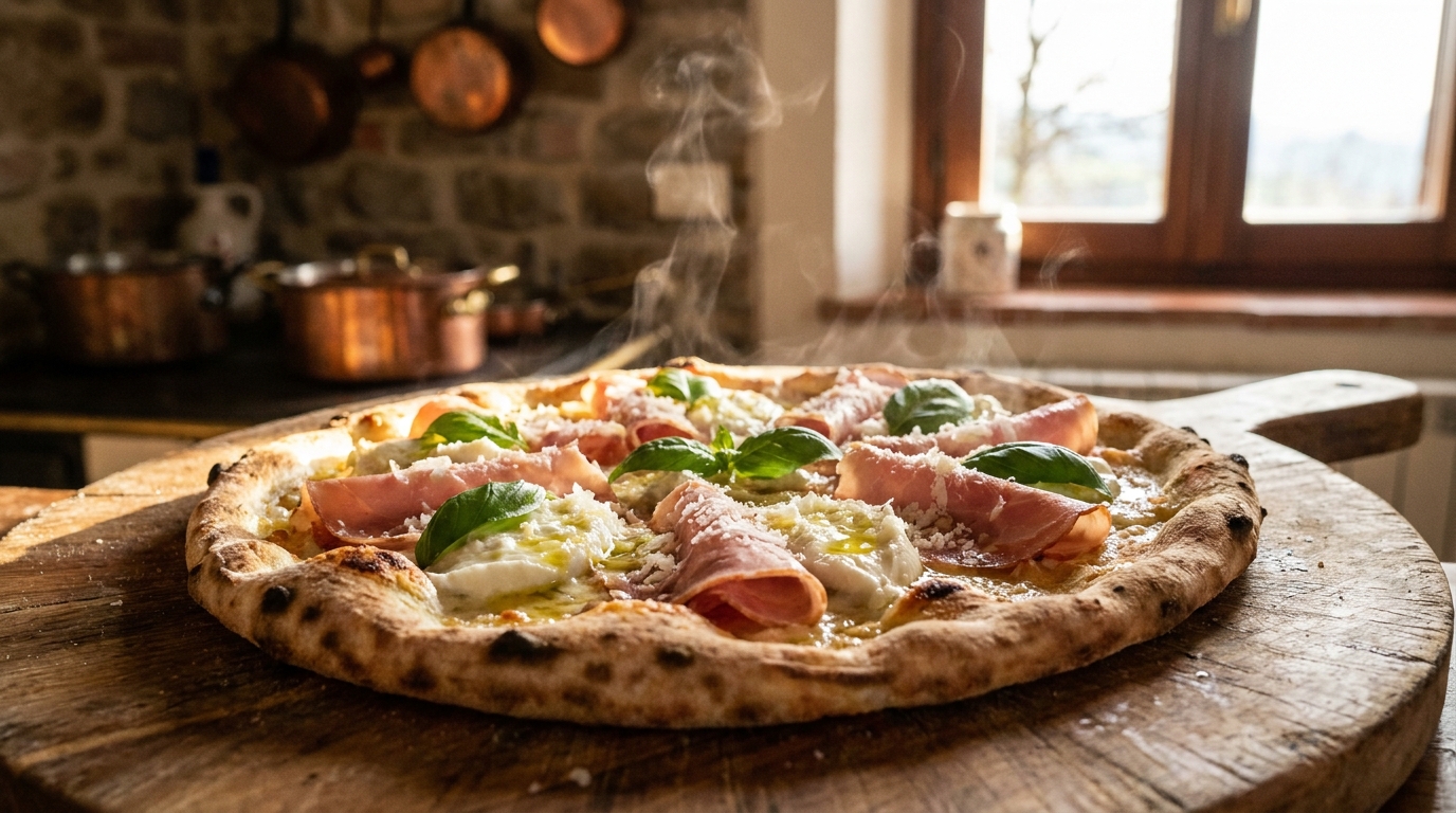 découvrez une délicieuse recette de pizza garnie de jambon fumé et de fromages italiens authentiques, pour un goût savoureux et authentique qui ravira vos papilles.