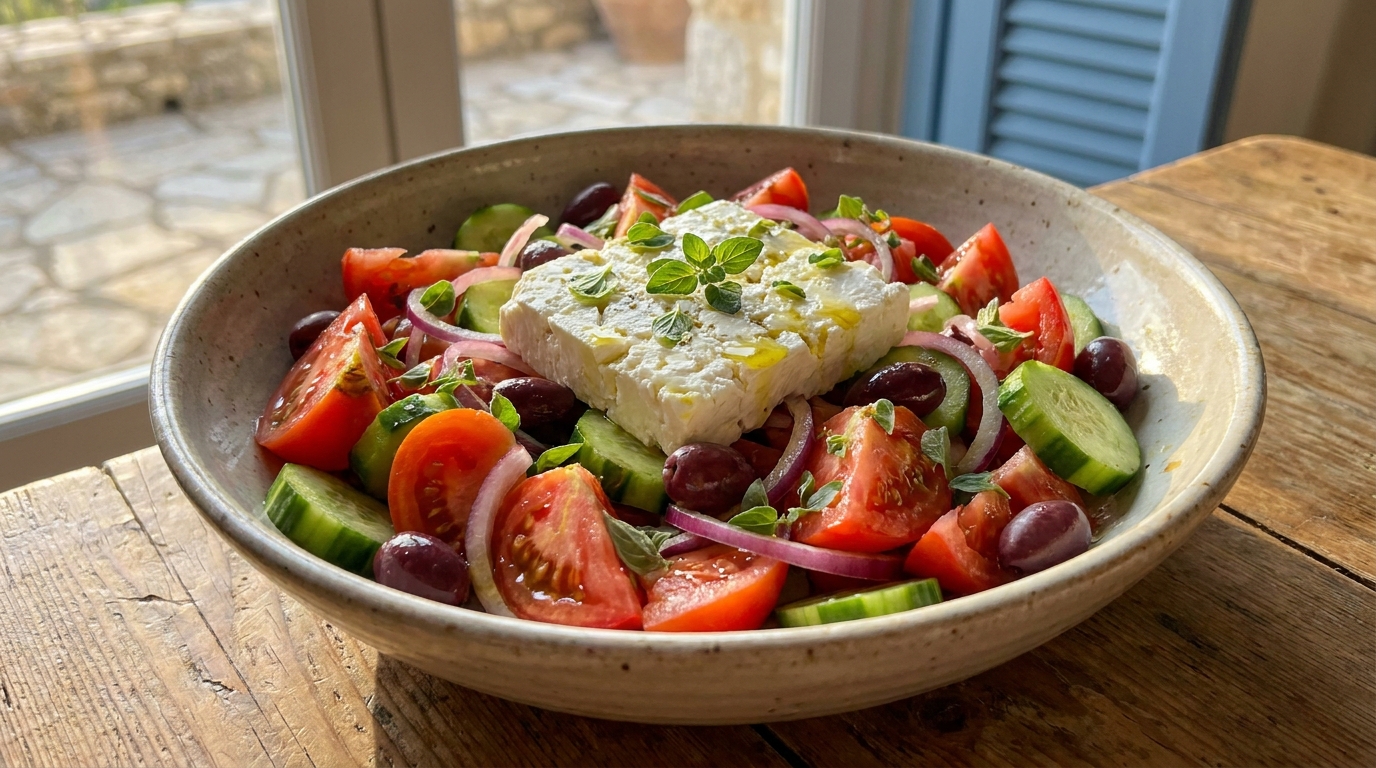 découvrez notre délicieuse salade grecque au fromage de brebis, une recette simple et savoureuse idéale pour un repas frais et gourmand.
