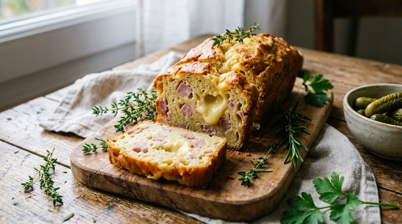 découvrez une recette gourmande de cake au jambon, herbes aromatiques et fromage à raclette, idéale pour un apéritif ou un repas convivial et savoureux.