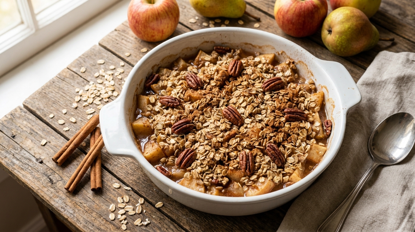 découvrez notre recette légère et simple de crumble pomme-poire à la cannelle, un dessert savoureux et réconfortant parfait pour toutes les occasions.
