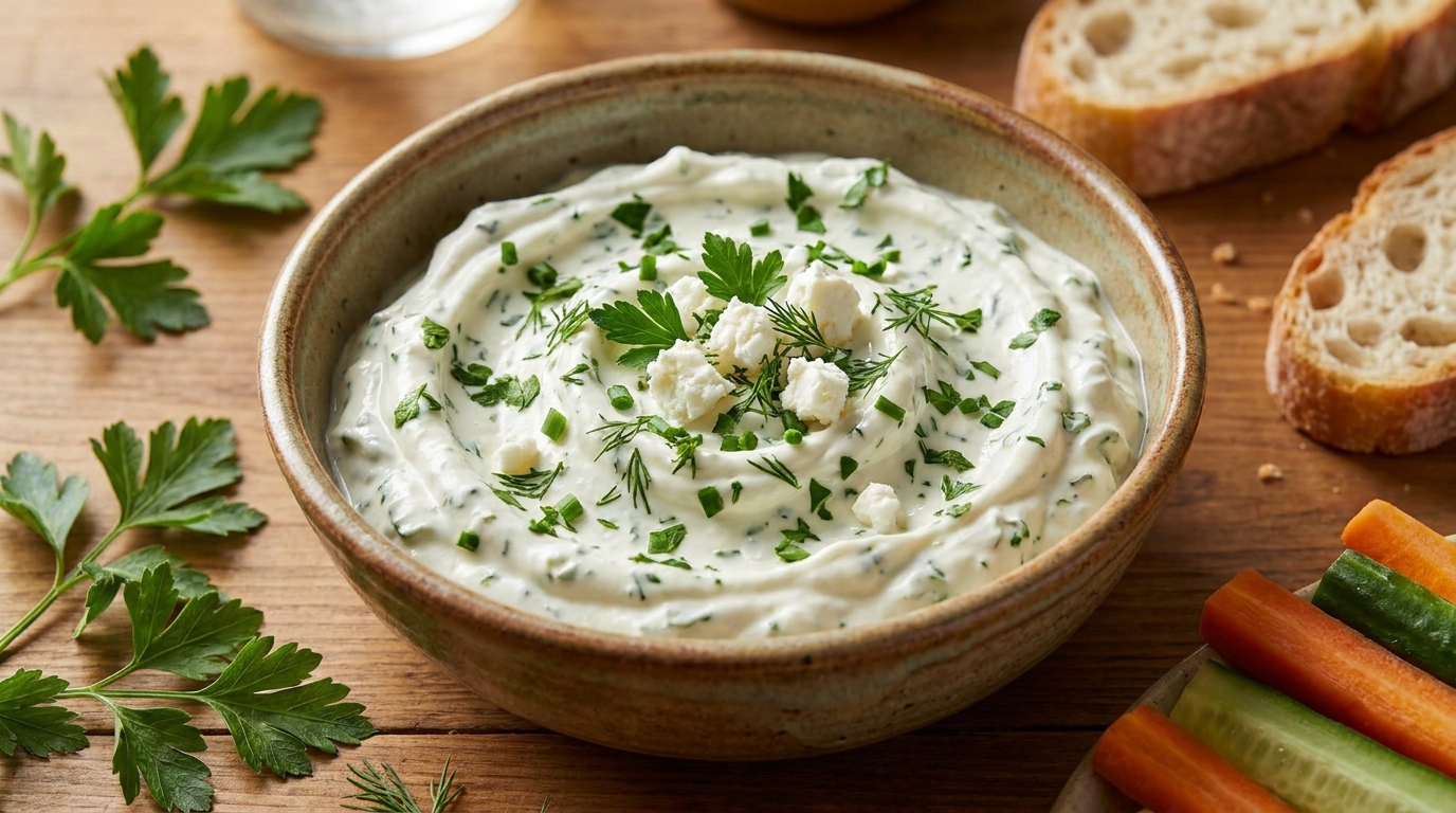 découvrez notre recette incontournable de dip crémeux aux herbes fraîches et fromage de chèvre, parfait pour vos apéritifs gourmands et faciles à préparer.