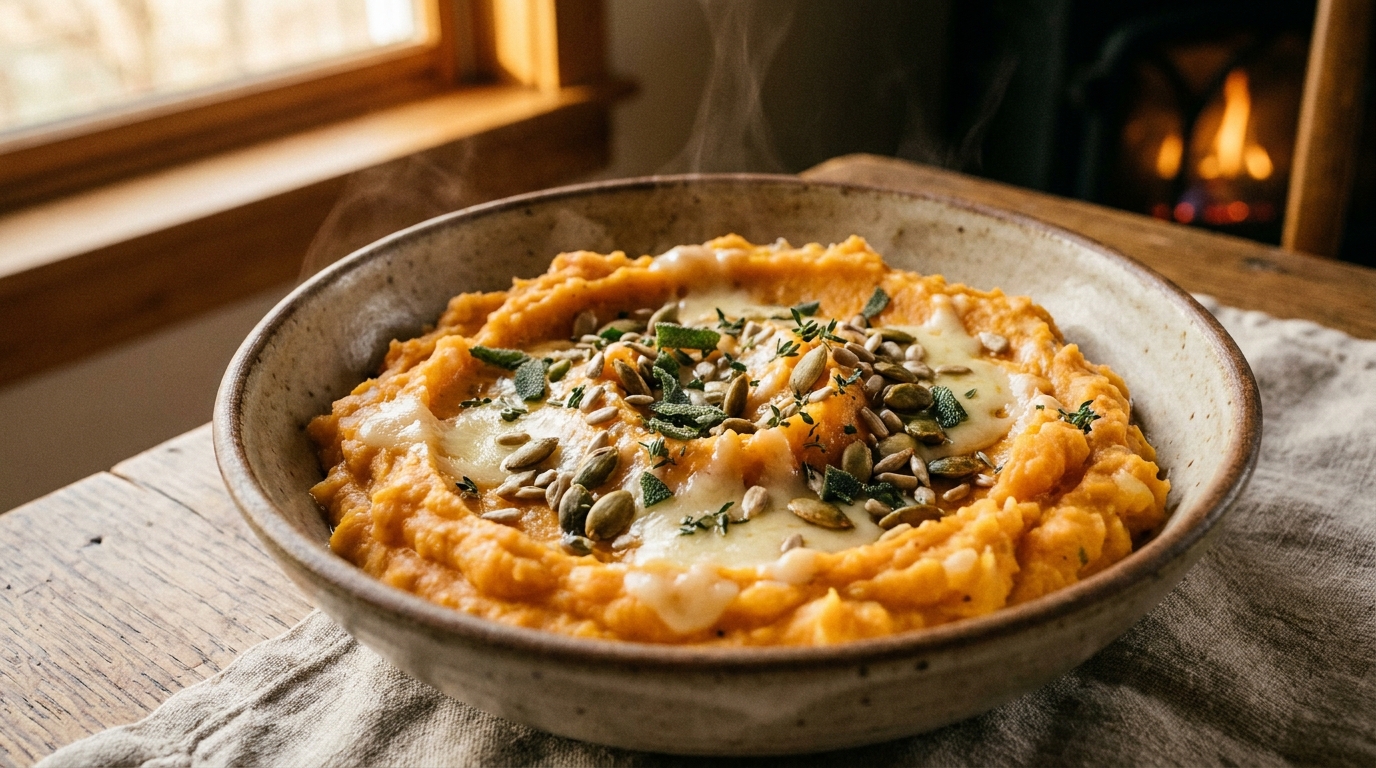 découvrez notre recette gourmande et onctueuse d'écrasé de patates douces et navets au fromage frais, parfaite pour un repas savoureux et réconfortant.