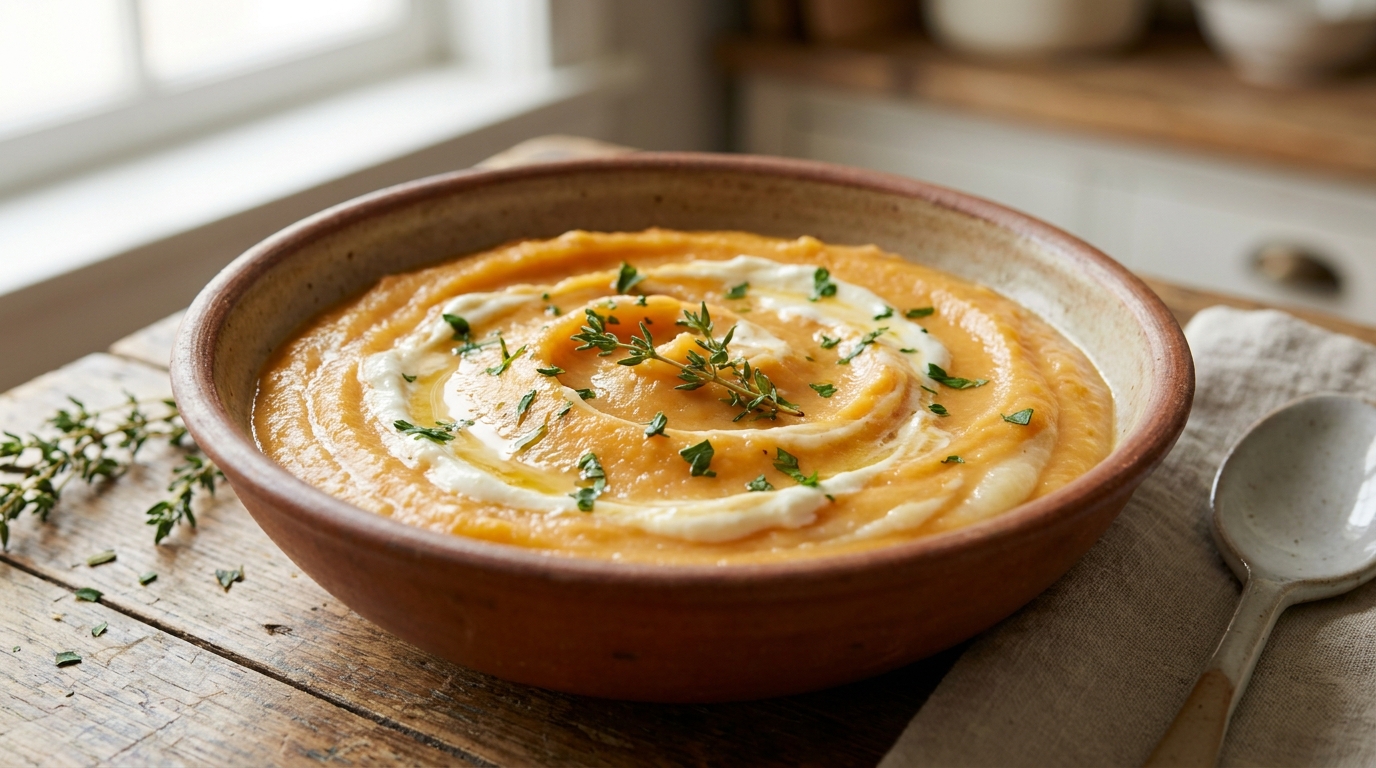 découvrez notre recette gourmande d'écrasé de patates douces et navets au fromage frais, un plat onctueux et savoureux parfait pour régaler toute la famille.