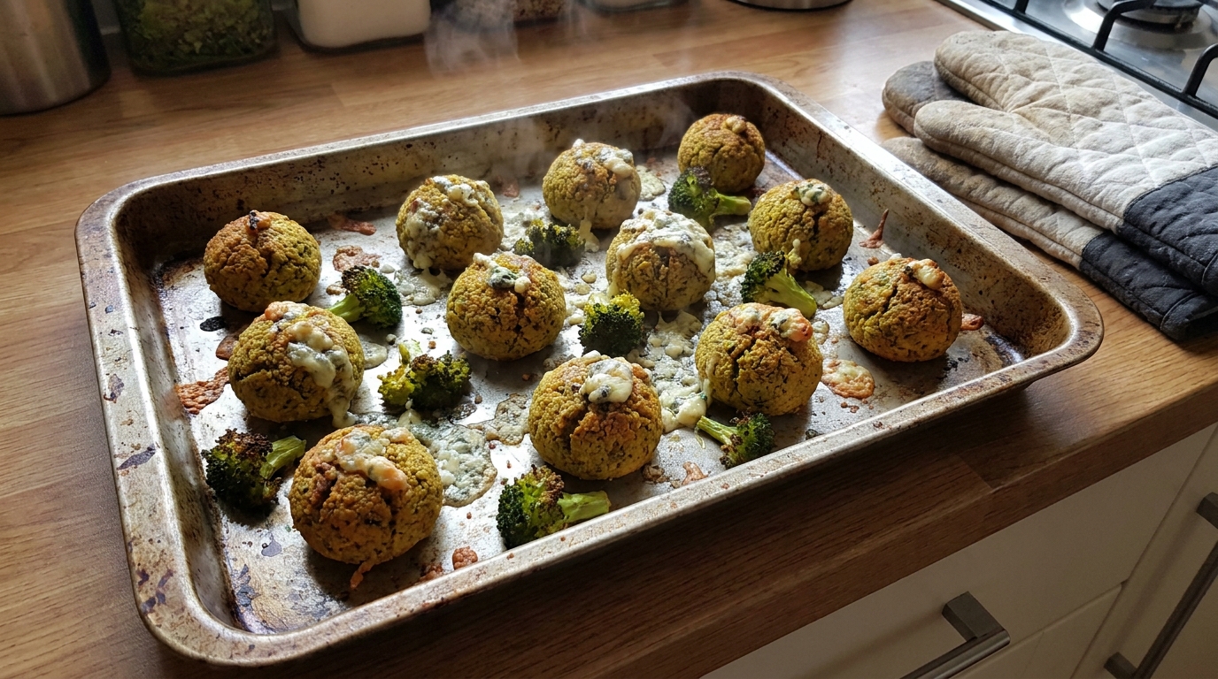 découvrez notre recette savoureuse de falafels aux pois chiches et brocolis, subtilement rehaussés d'une pointe de fromage bleu pour un goût unique et gourmand.